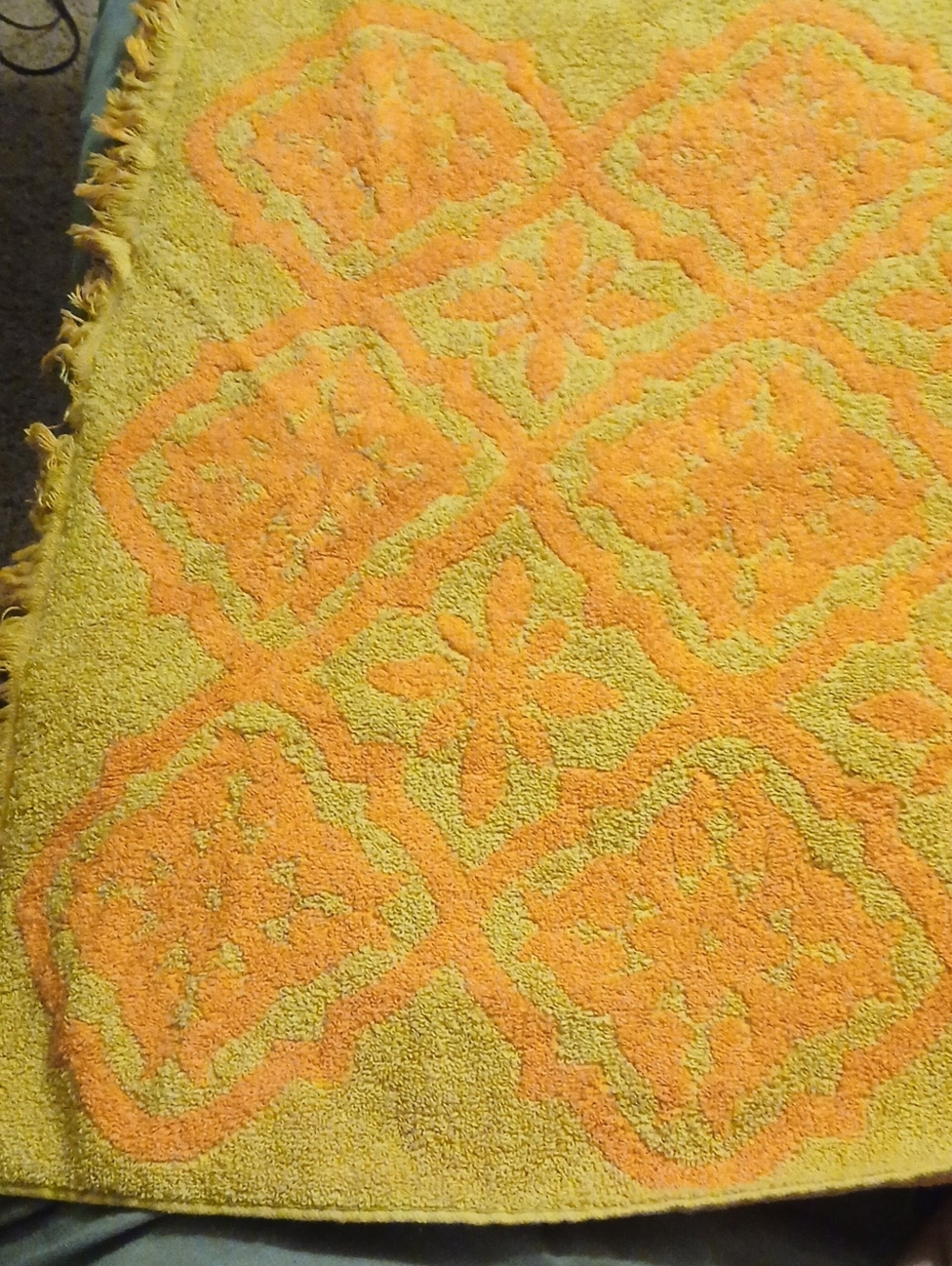 Orange and Yellow Decorative Bath Towel Vintage